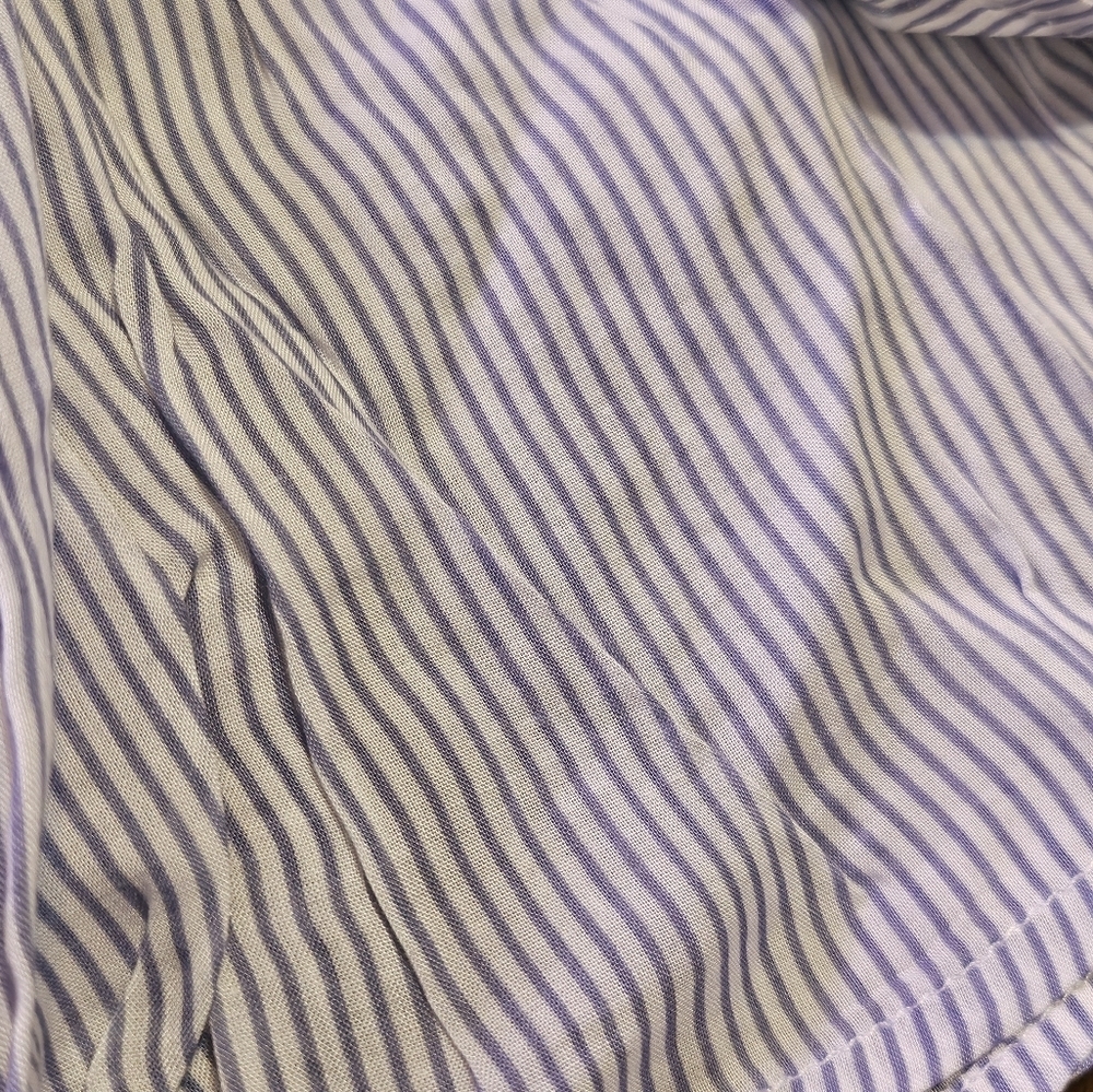 American Eagle Outfitters Striped Off the Shoulder Bell Sleeve Top Blue&White S - Picture 8 of 11